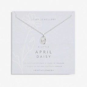 Birth Flower A Little April Daisy Silver Plated Necklace 7462