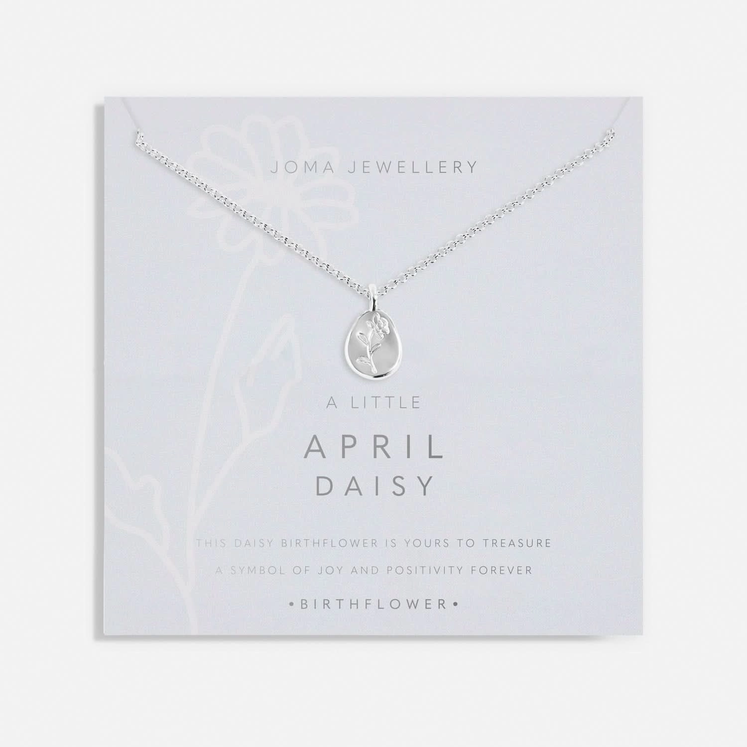 Birth Flower A Little April Daisy Silver Plated Necklace 7462
