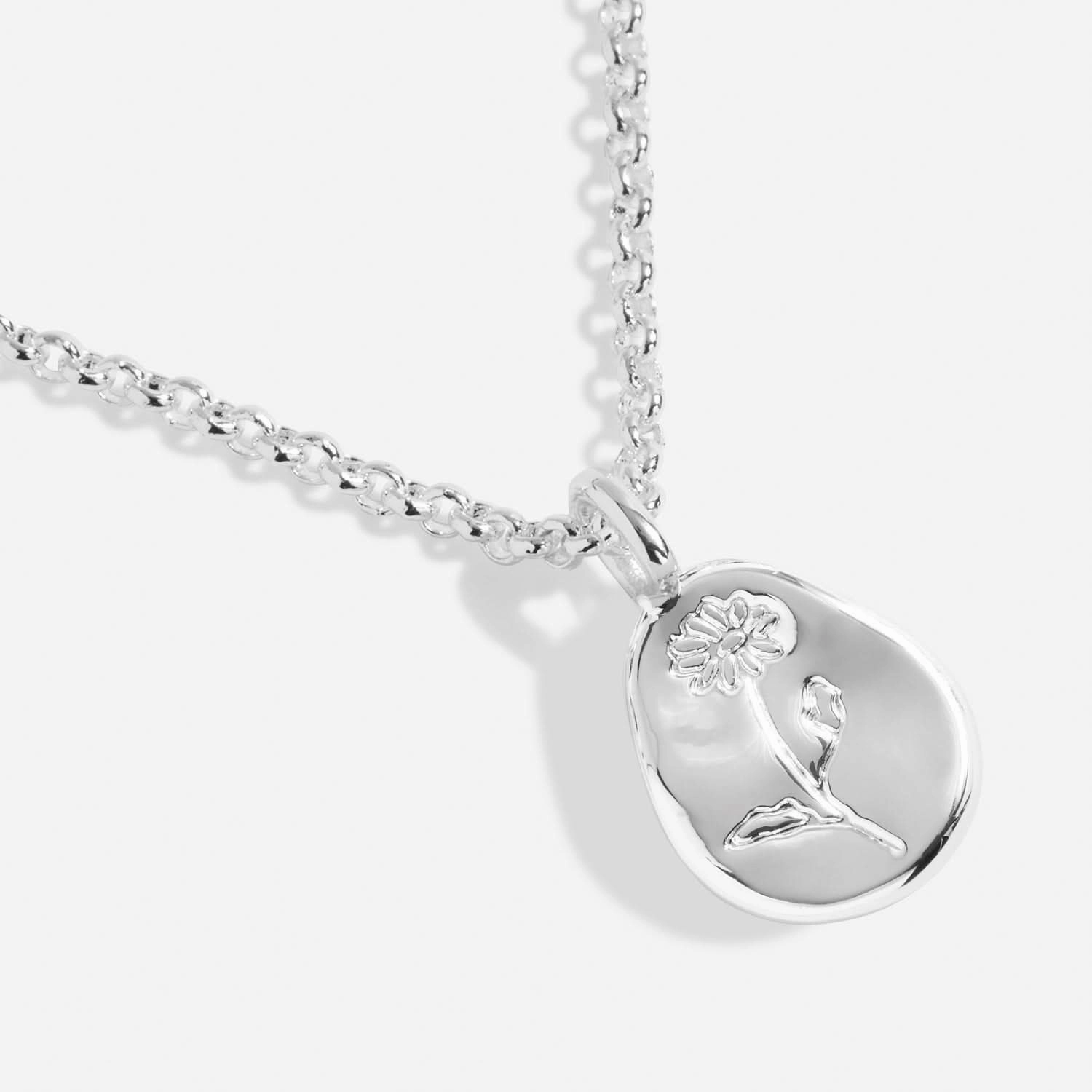 Birth Flower A Little April Daisy Silver Plated Necklace 7462