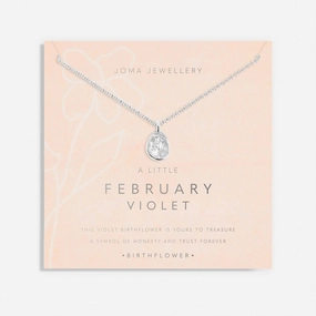 Birth Flower A Little February Violet Silver Plated Necklace 7460
