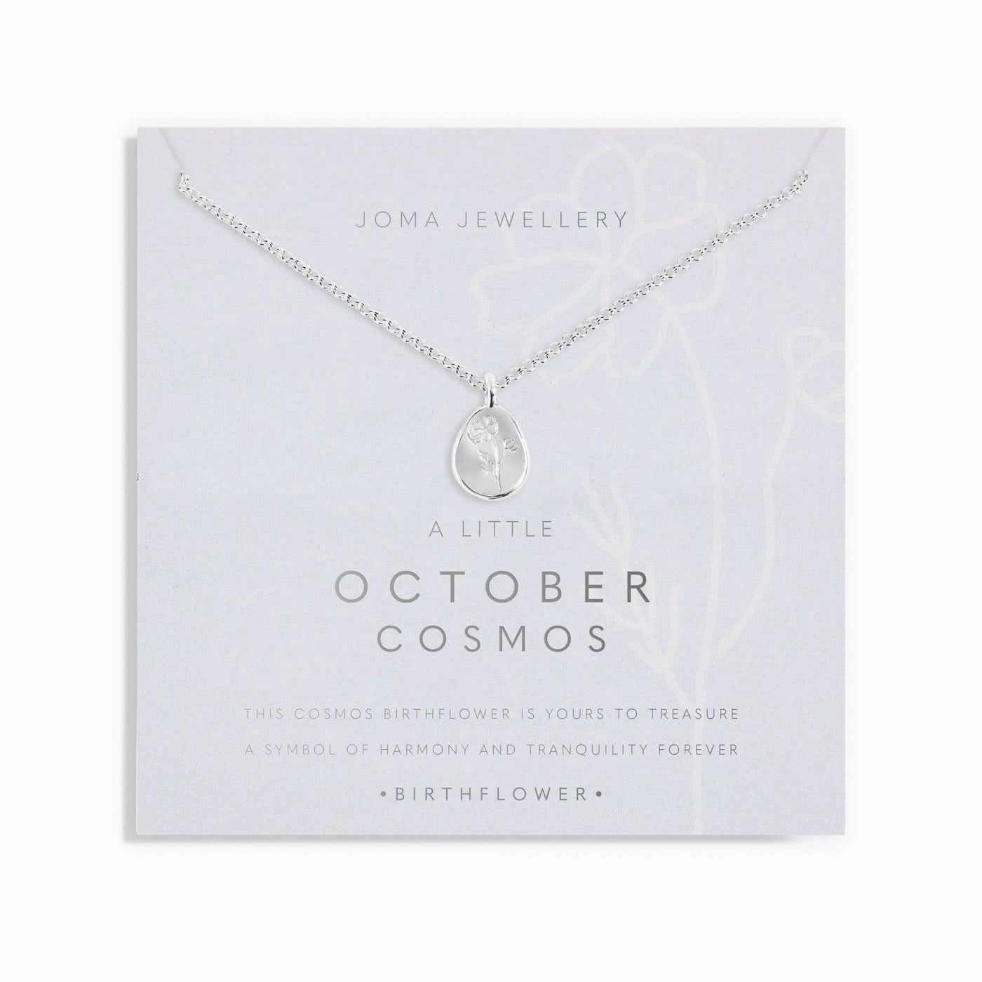 Birth Flower A Little October Cosmos Silver Plated Necklace 7468