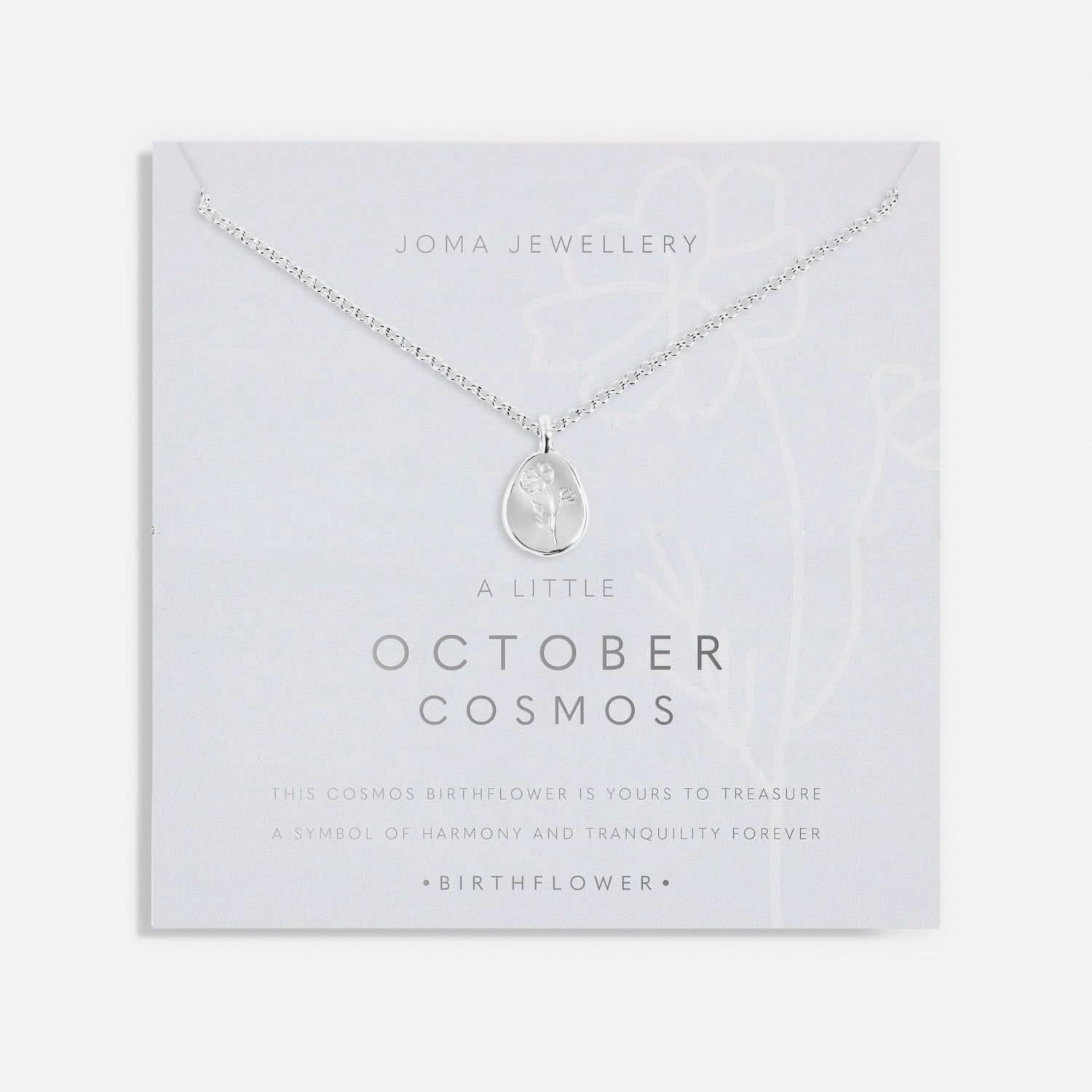 Birth Flower A Little October Cosmos Silver Plated Necklace 7468