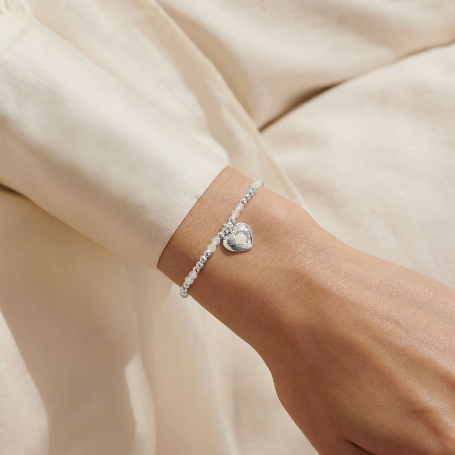 Birthstone A Little April Rock Crystal Silver Plated Bracelet 8318