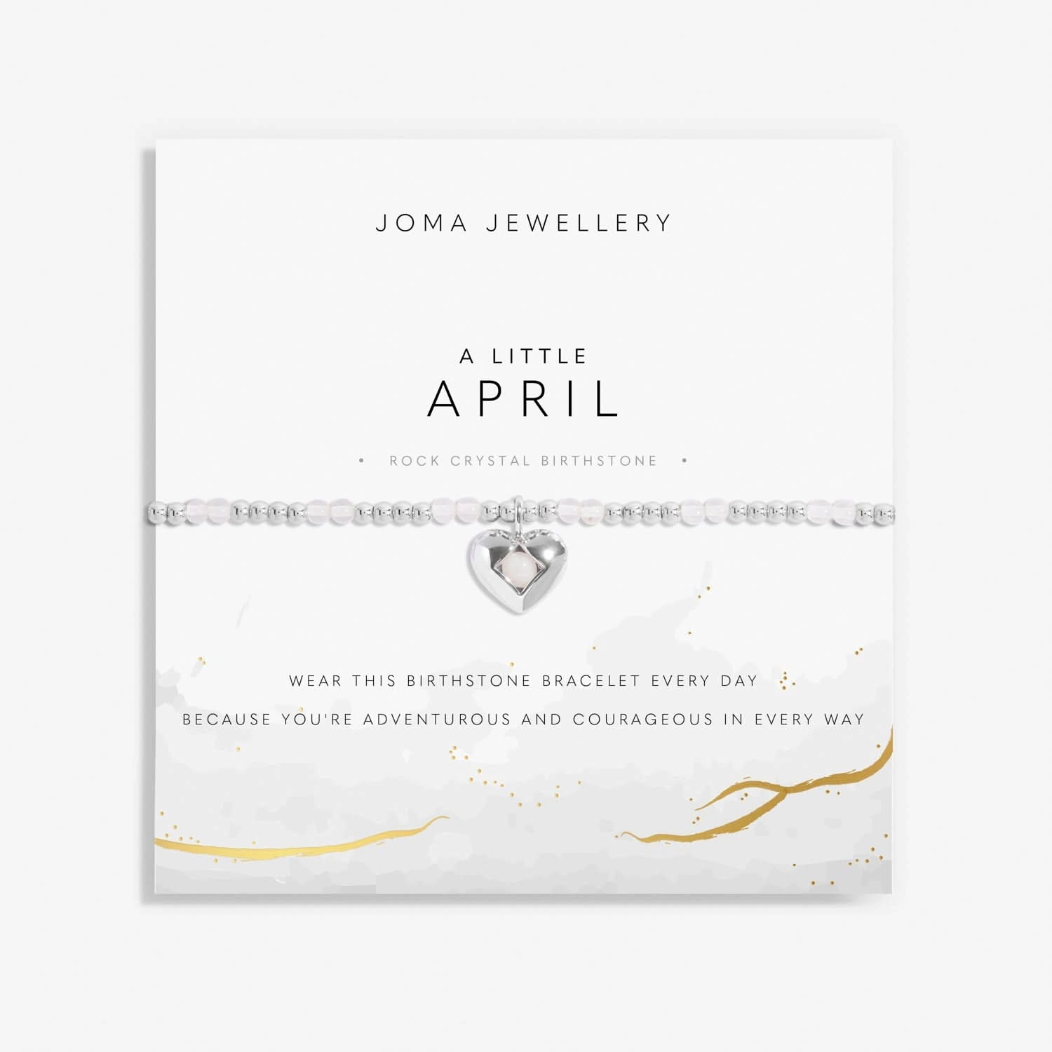 Birthstone A Little April Rock Crystal Silver Plated Bracelet 8318