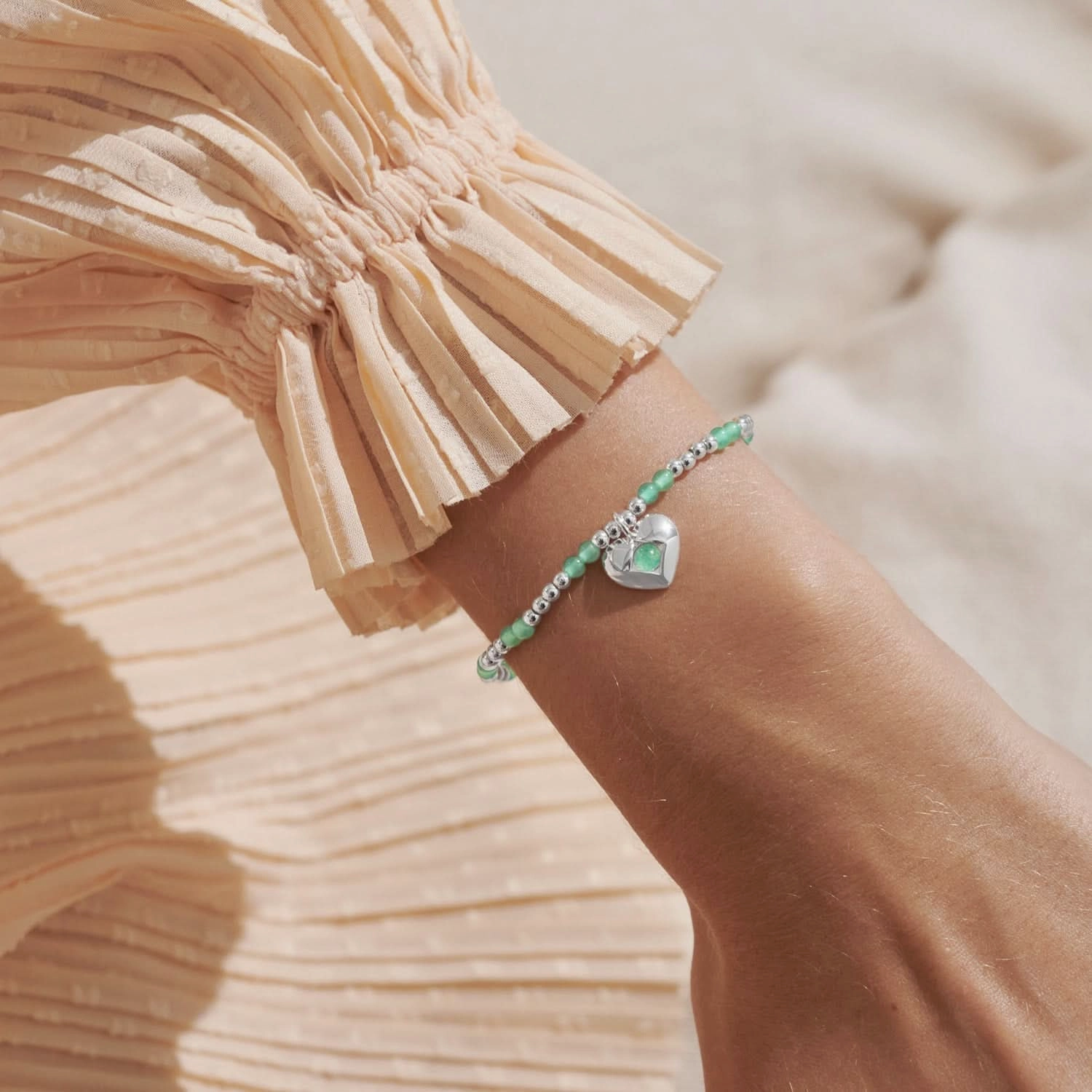Birthstone A Little August Aventurine Silver Plated Bracelet 8322