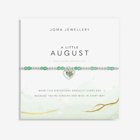 Birthstone A Little August Aventurine Silver Plated Bracelet 8322