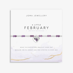 Birthstone A Little February Amethyst Silver Plated Bracelet 8316
