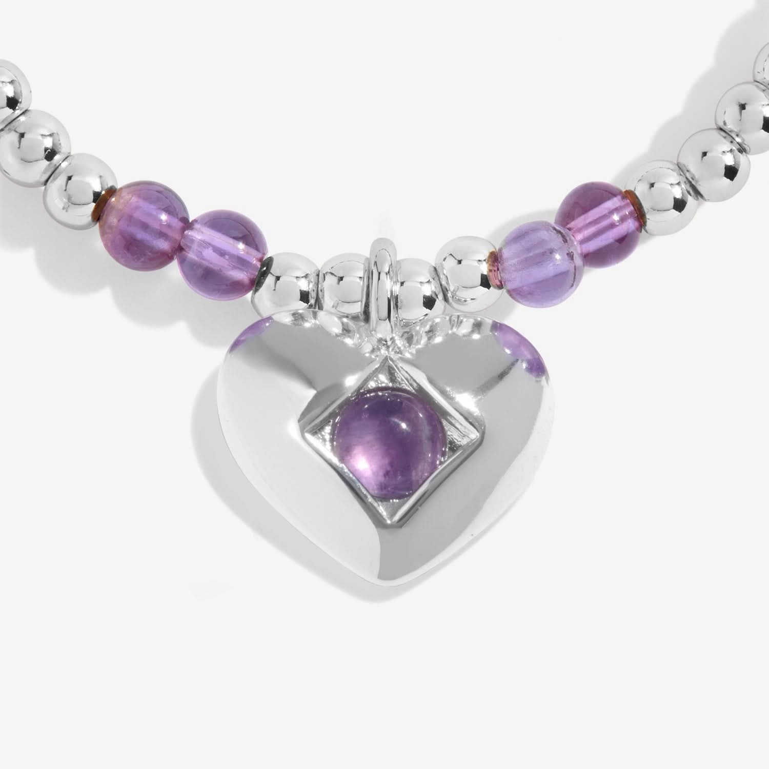 Birthstone A Little February Amethyst Silver Plated Bracelet 8316