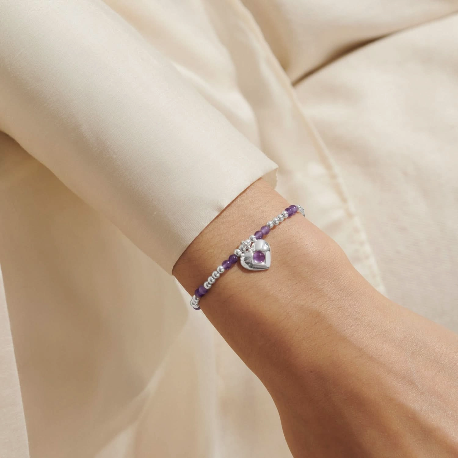 Birthstone A Little February Amethyst Silver Plated Bracelet 8316