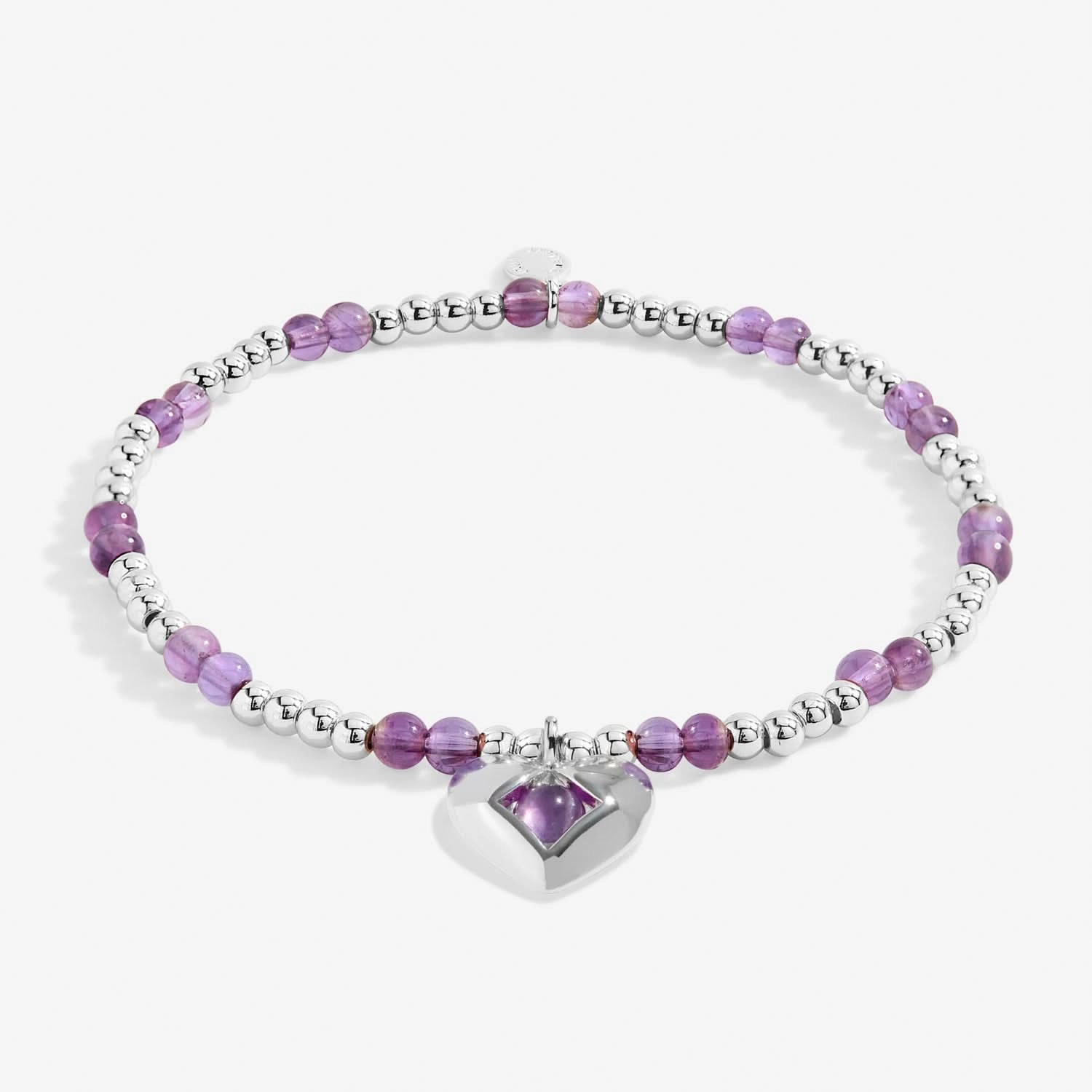 Birthstone A Little February Amethyst Silver Plated Bracelet 8316