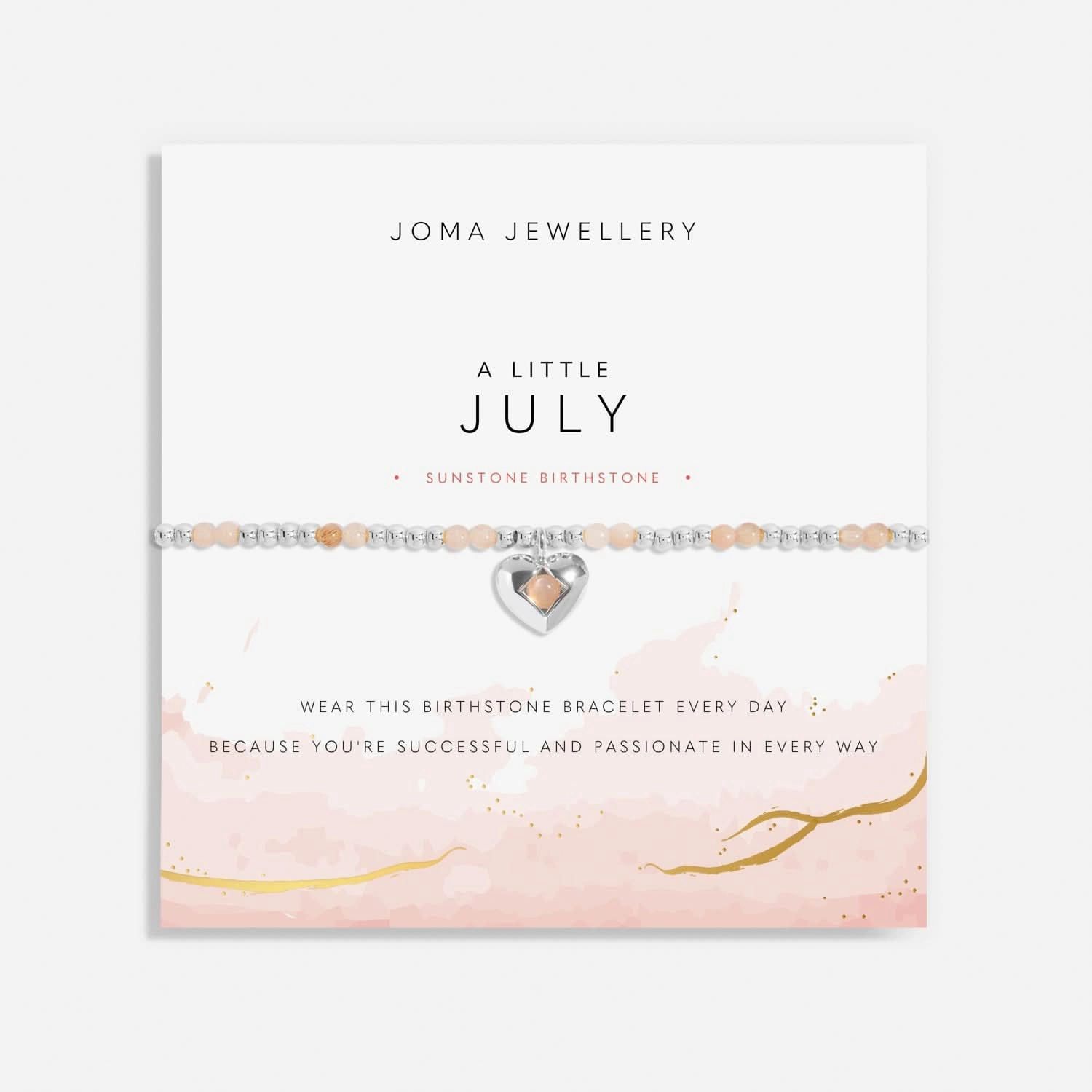 Birthstone A Little July Sunstone Silver Plated Bracelet 8321