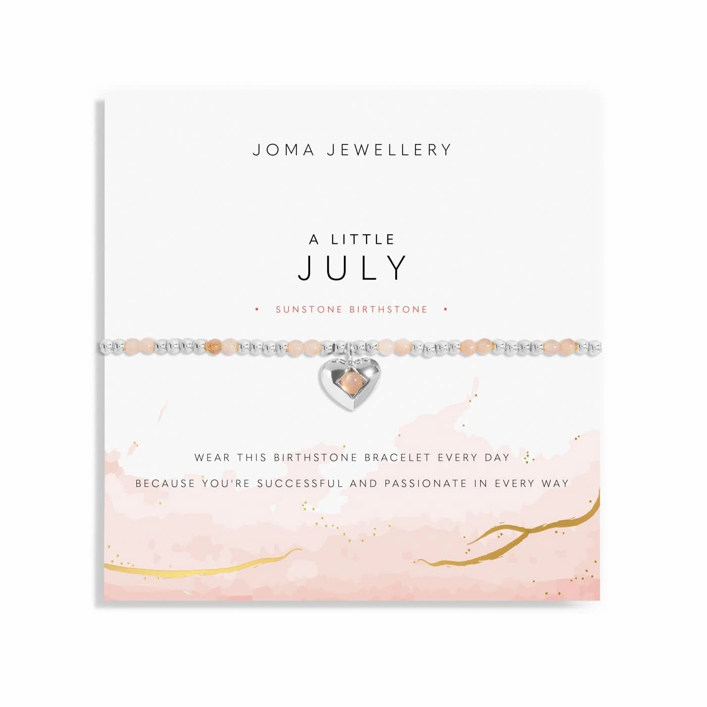 Birthstone A Little July Sunstone Silver Plated Bracelet 8321