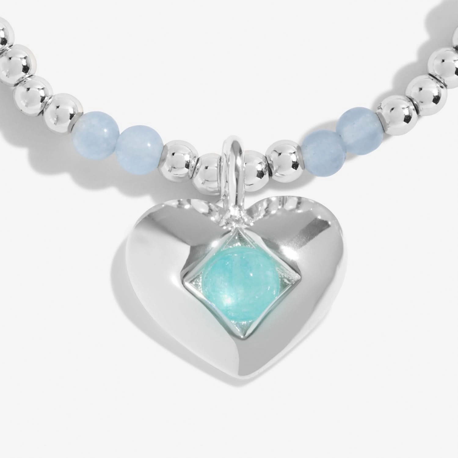 Birthstone A Little March Aqua Crystal Silver Plated Bracelet 8317