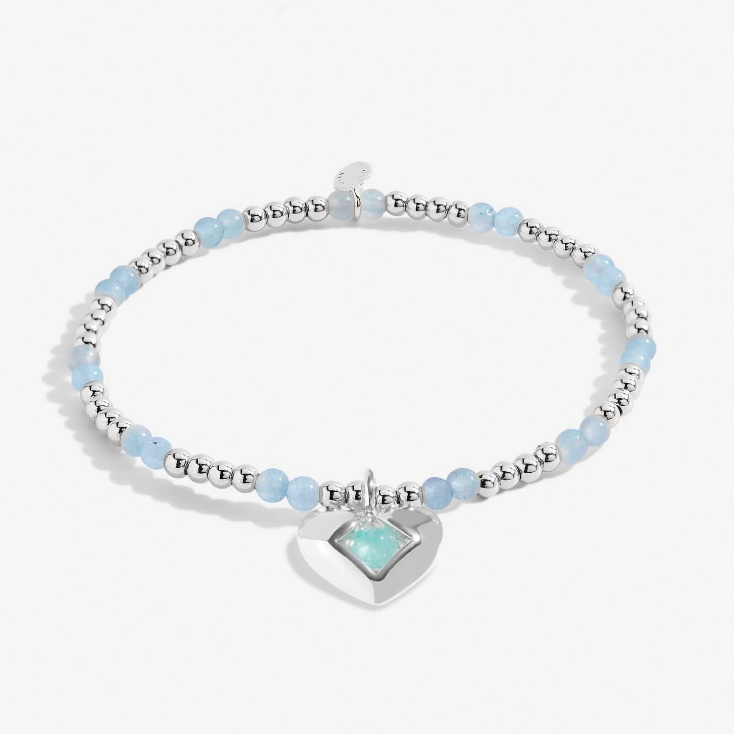 Birthstone A Little March Aqua Crystal Silver Plated Bracelet 8317