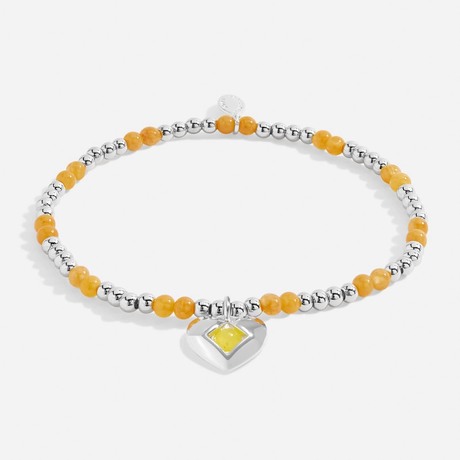Birthstone A Little November Yellow Quartz Silver Plated Bracelet 8325