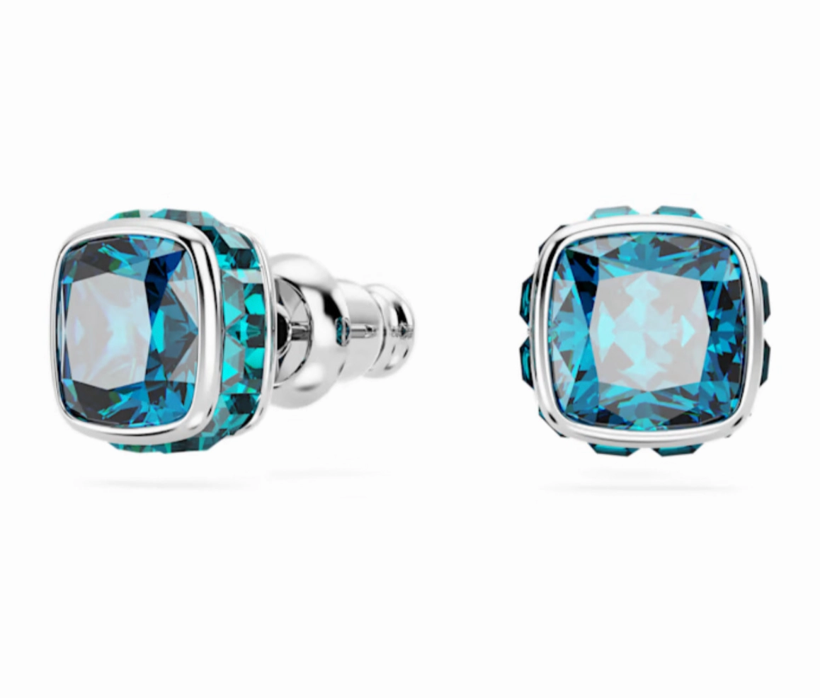 Birthstone December Blue Square - Necklace & Earrings