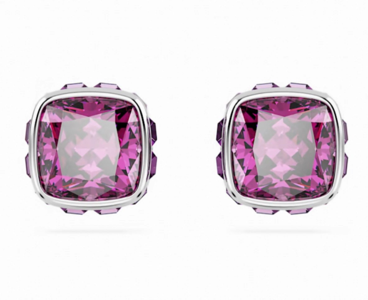 Birthstone February Purple Square - Necklace & Earring