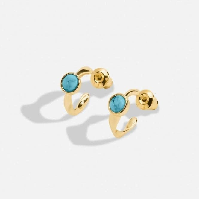 Birthstone Hoop Earring December Gold Plated Earrings 6758