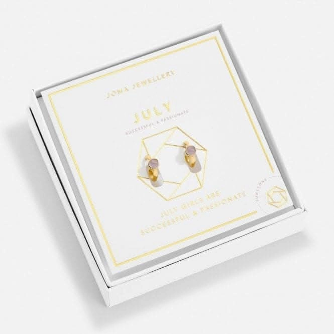 Birthstone Hoop Earring July Gold Plated Earrings 6753