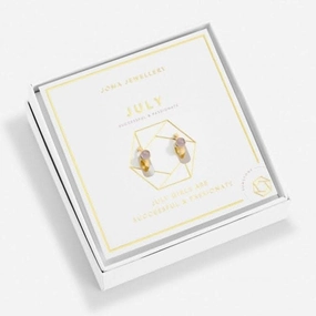 Birthstone Hoop Earring July Gold Plated Earrings 6753