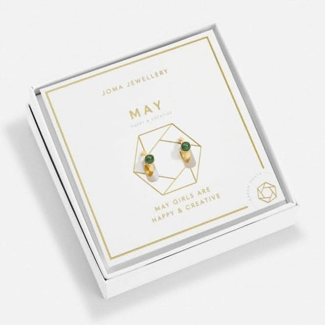 Birthstone Hoop Earring May Gold Plated Earrings 6751