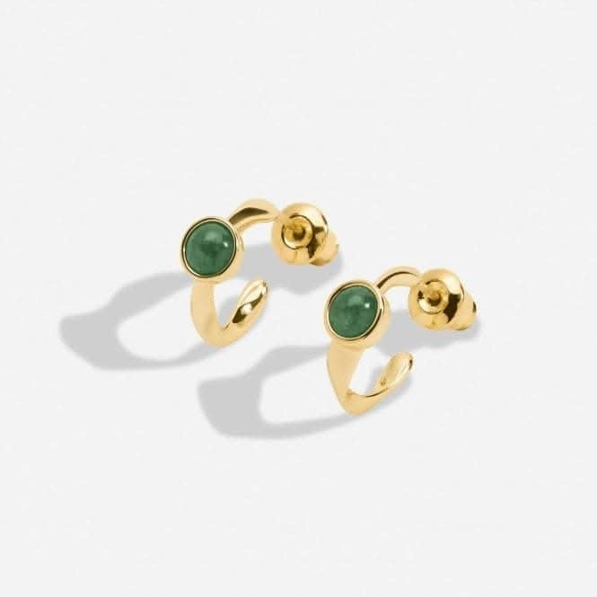 Birthstone Hoop Earring May Gold Plated Earrings 6751