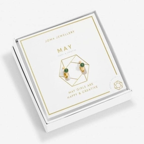 Birthstone Hoop Earring May Gold Plated Earrings 6751