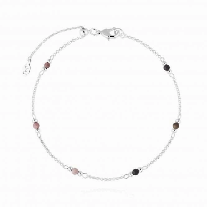 Birthstone July Sunstone Silver 26cm Adjustable Anklet 4206