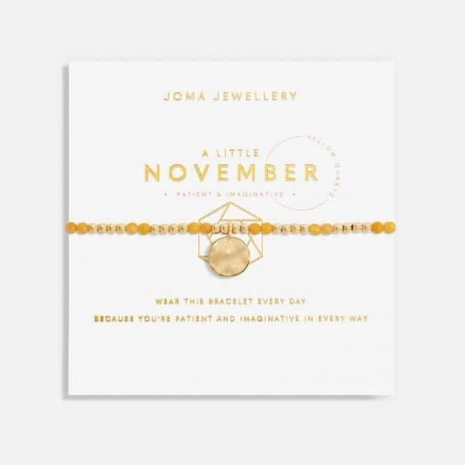 Birthstone November Yellow Quartz Gold 17.5cm Stretch Bracelet 6142
