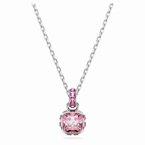 Birthstone October Pink Square - Necklace & Earring
