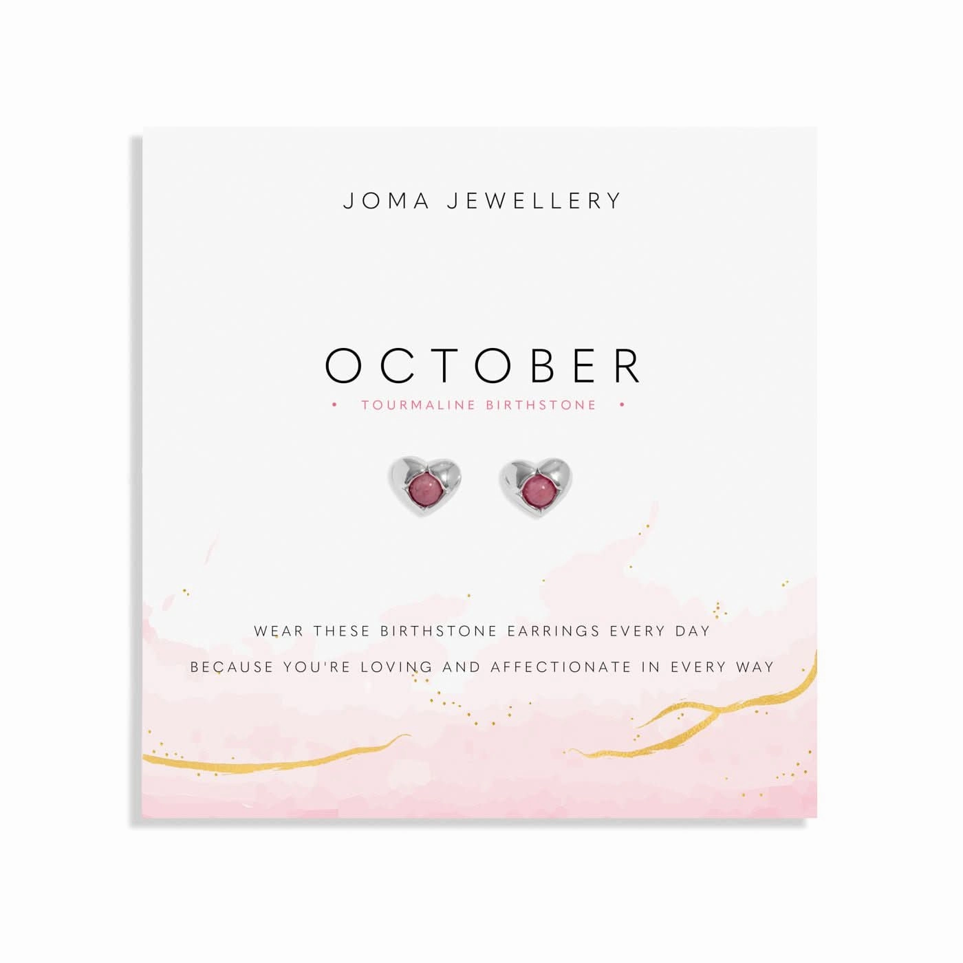 Birthstone October Tourmaline Silver Plated Earrings 8396