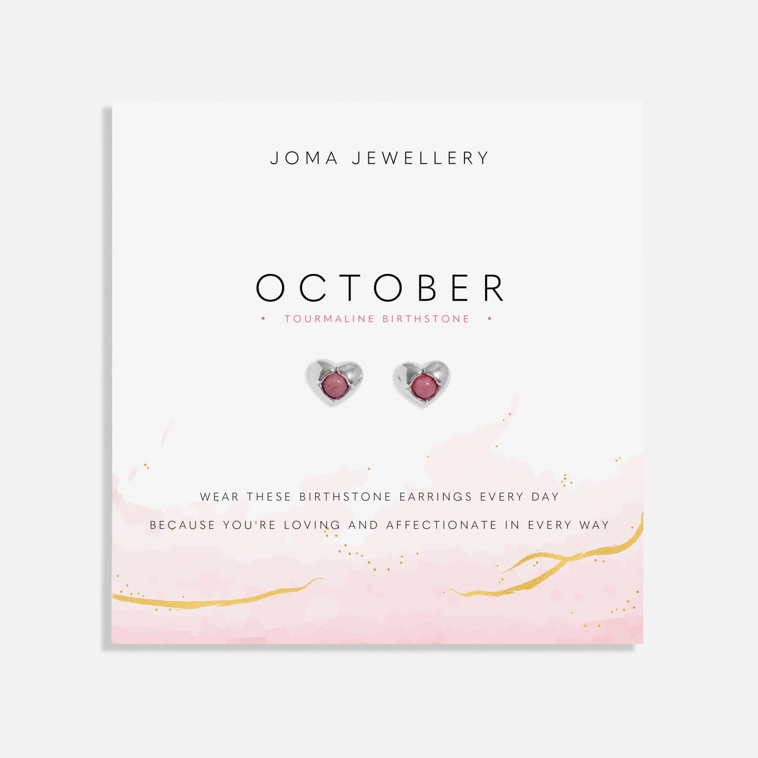 Birthstone October Tourmaline Silver Plated Earrings 8396