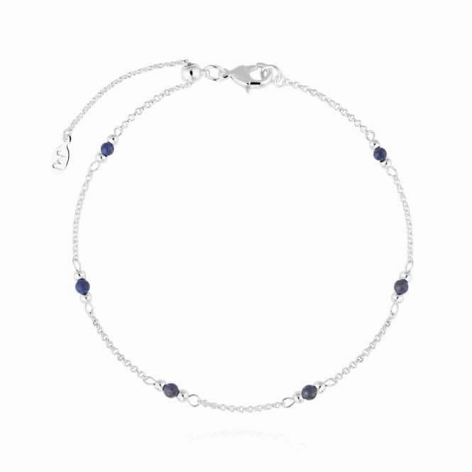 Birthstone September Lapis Silver 26cm Adjustable Anklet 4208
