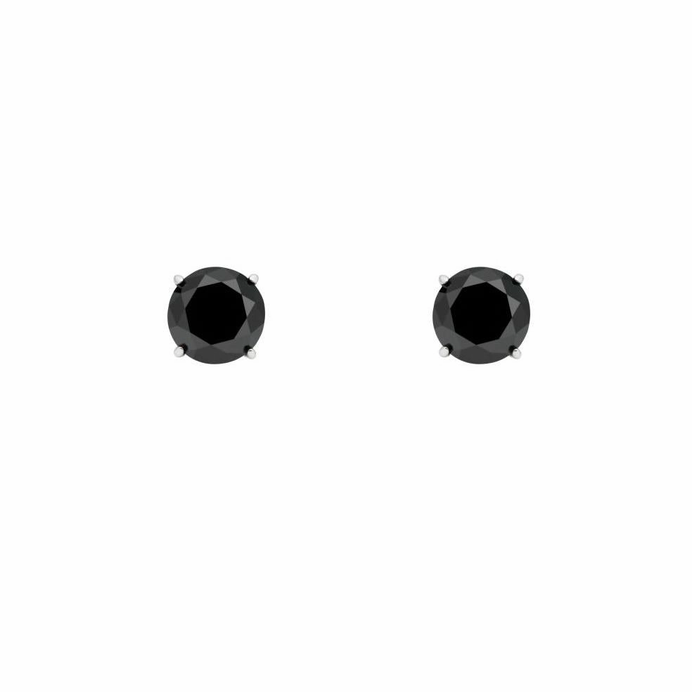 Black CZ Stud Earrings - 4 Sizes