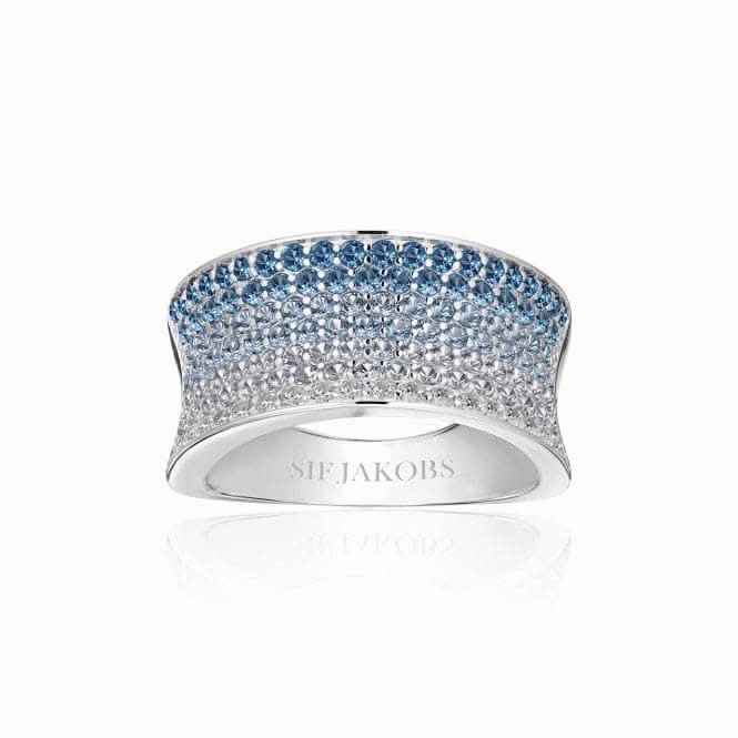Blue and White Zirconia Felline Concavo Ring SJ- SJ-R337-CZ