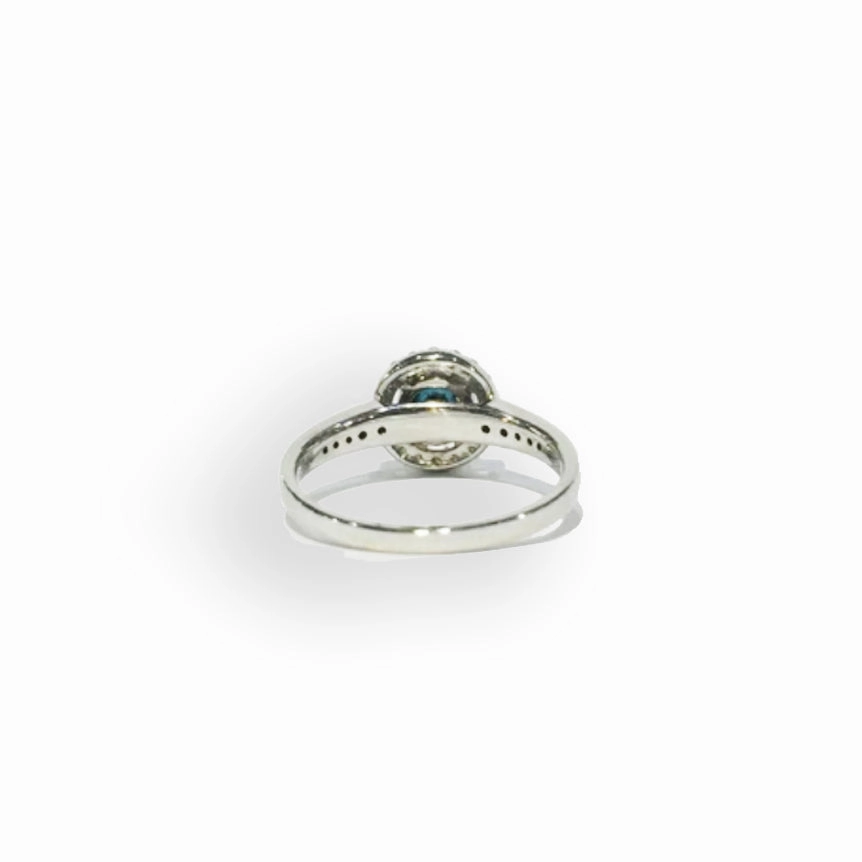 Blue Diamond White Gold Ring with Diamonds