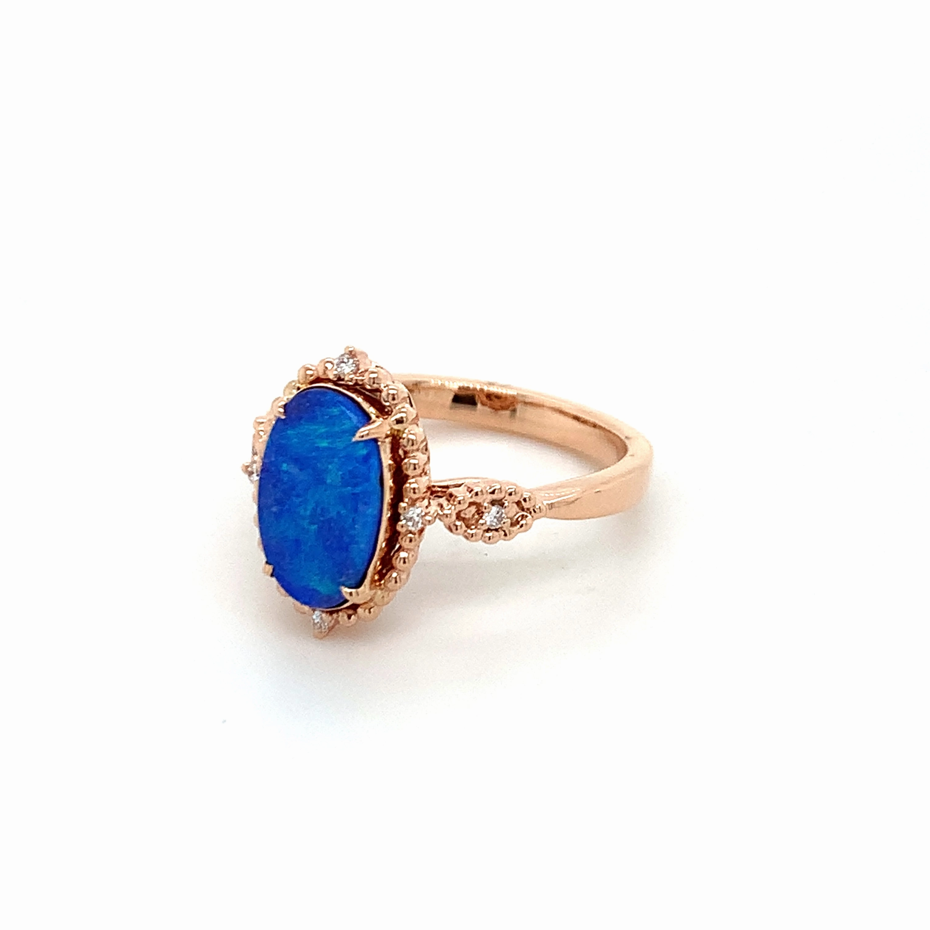 Blue Opal Rose Gold Ring