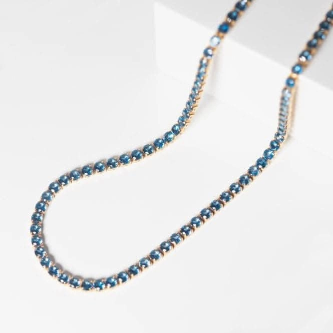 Blue Zirconia Ellera Grande Necklace SJ-N2872-BLCZ-YG-38
