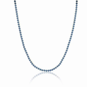Blue Zirconia Ellera Grande Necklace SJ-N2872-BLCZ-YG-38