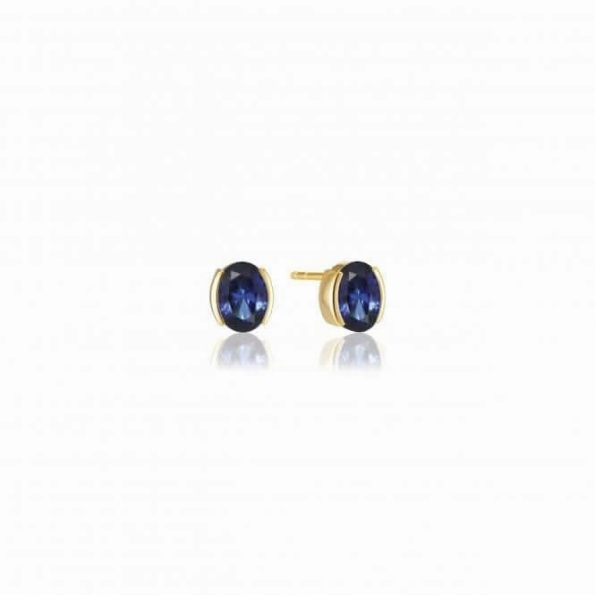 Blue Zirconia Ellisse Carezza Earrings SJ-E2350-BLCZ-YG