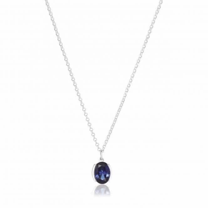 Blue Zirconia Ellisse Carezza Necklace SJ-N2353-BLCZ