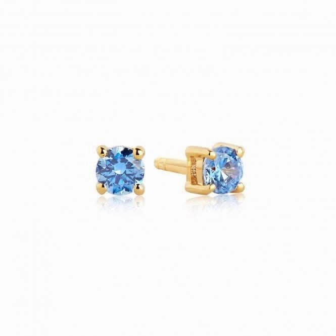 Blue Zirconia Princess Piccolo Earrings SJ-E3MMRD-BLN(YG)