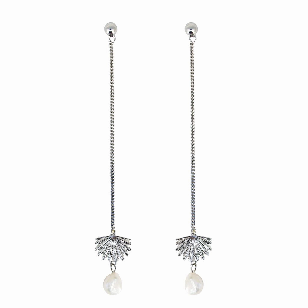 Boh Runga - Fan Tail Pearl Drop Earring