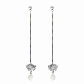 Boh Runga - Fan Tail Pearl Drop Earring