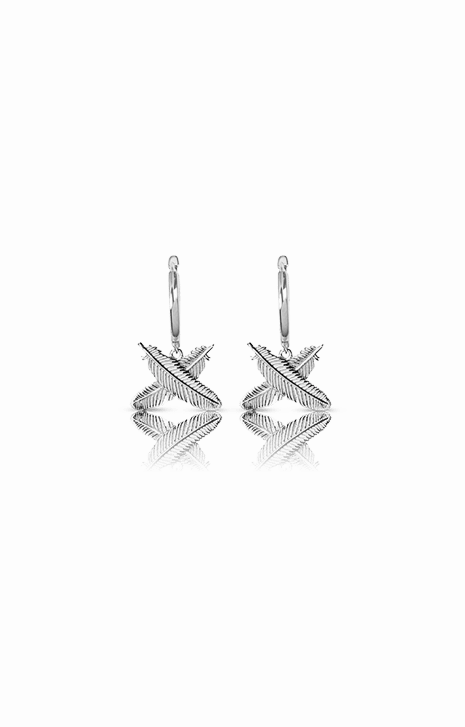 Boh Runga - Feather Kisses Huggies Sterling Silver