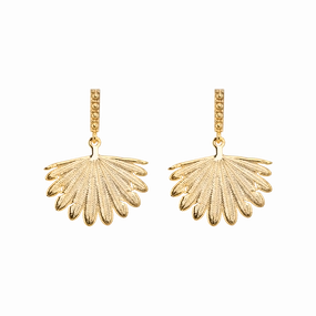 Boh Runga - Gold Plated Rocksteady Fan Tail Midi Earrings