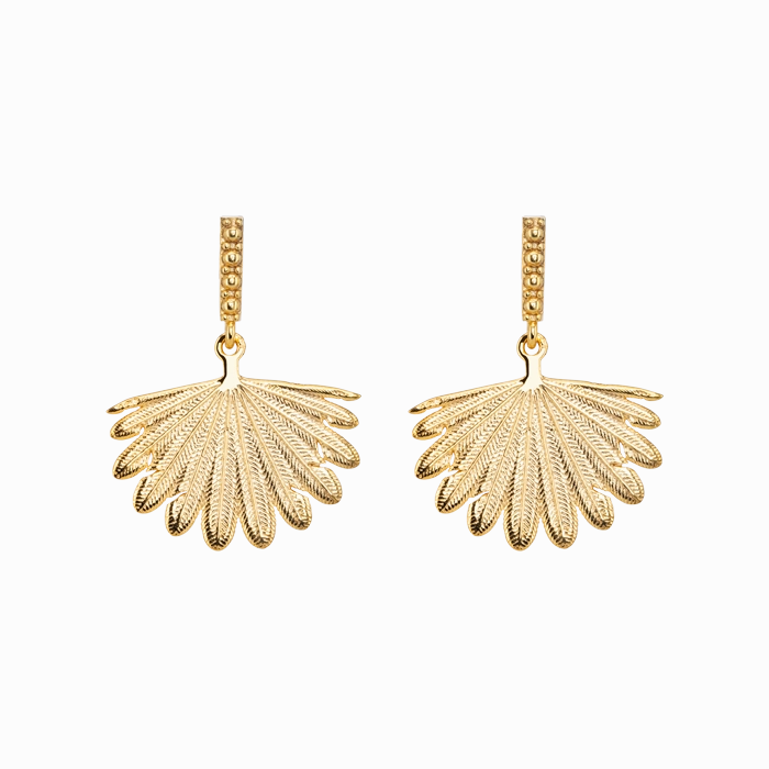 Boh Runga - Gold Plated Rocksteady Fan Tail Midi Earrings