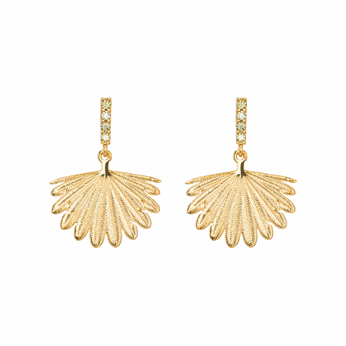 Boh Runga - Gold Plated Rocksteady Fan Tail Midi Earrings Rocked in Spring
