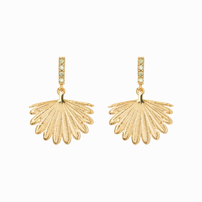 Boh Runga - Gold Plated Rocksteady Fan Tail Midi Earrings Rocked in Spring