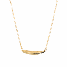 Boh Runga - Gold Plated Rocksteady Miromiro Amulet Rocked in Noir